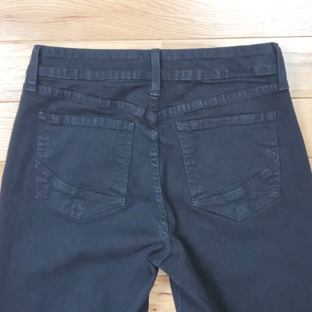NYDJ Marilyn Straight Jeans in Black Denim Size 4